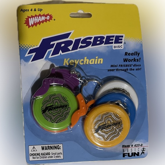VTG 1999 RARE WHAM-O FRISBEE DISC KEYCHAIN MINIATURE TOY COLLECTIBLE FUN 427-0 - Picture 3 of 4